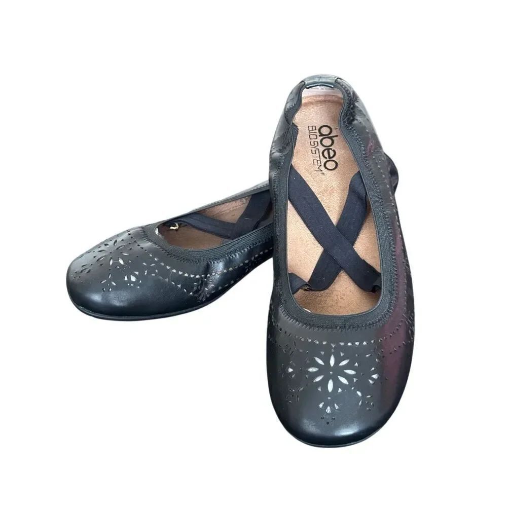 Abeo NARROW Tamra Black Leather Ballet Flats Size 10 N
